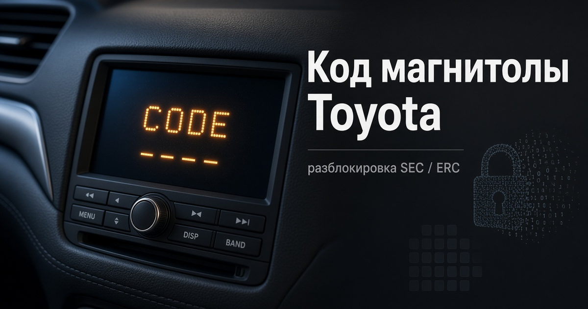 Код магнитолы Toyota — разблокировка SEC и ERC